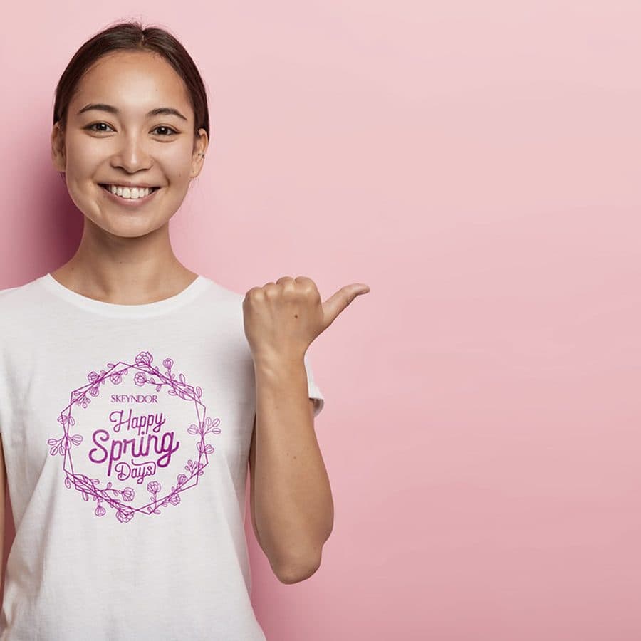 เสื้อยืดคอกลม Cotton Soft 100% สีครีม